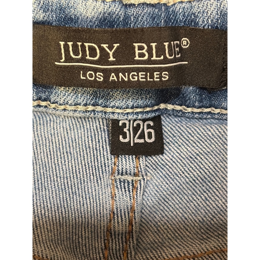 Judy Blue High Waist Distressed Wide Leg Jeans Medium Wash Size 3/26‎ - Picture 3 of 10